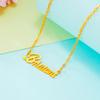 Simples imitação 18K ouro clavícula corrente inglês letras titânio aço colar feminino moda areia ouro barraca fornecimento ao vivo