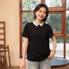 Yun Yun Verano Nuevo Estilo Camisa de Manga Corta con Cuello Camisero Diseño para Mujer Color Liso Holgada con Caída Camisa Pequeña