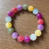 Pulseira de Pedra Preciosa Vermelho-Sangue Nova que Muda de Cor Sensível à Luz, Pulseira de Mica Marinha Sete Cores que Muda de Cor, Pulseira de Resina Tesouro Sete Cores que Muda de Cor ao Sol