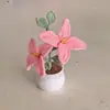 Planta en Maceta de Flor de Madreselva, Producto Terminado, Ramo Tejido Puramente Hecho a Mano, Decoración del Hogar, Flores Artificiales de Ganchillo, Regalo Tejido