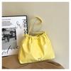 Bolsa feminina plissada com cordão, nova moda 2025, grande capacidade, outono, casual, ombro, bolsa tote, combinando