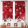 Cortinas de Natal transfronteiriças com estampas de floco de neve, árvore de Natal e boneco de neve, bandeiras de fundo para decoração de quarto de férias