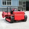Cortacésped teledirigido tipo oruga para uso doméstico en huertos y patios, para cortar y desmalezar, diésel con cuchillas tipo trituradora