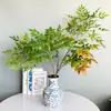 Bambú Artificial Nantian Impreso en 3D Madera Lacada Hojas Estilo Chino Nuevo Decoración Suave Ingeniería Floral Adornos de Decoración para el Hogar Exhibición de Ventana