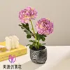 Bonsáis de Camelia de Múltiples Capas, Adornos Creativos para Decoración de Interiores, Flores Artificiales Simuladas, Bonsáis Pequeños, Macetas de Flores Falsas de Tela de Seda