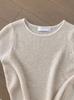 [Calidad de Contador] Moda de Lujo para Mujer albaricoque Seda de Hielo Camiseta Tejida Cuello Redondo Manga Corta Verano Pequeña