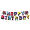 Princesa Stirl Sirena Spiderman Sonic Gato Kitty Temática Dibujos Animados La Bandera Fiesta de Cumpleaños Infantil
