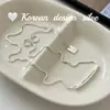 Design Minimalista Estilo Ins de Dongdaemun, Coreia Joias de Prata S925 Prata de Lei Colar com Letra em Inglês Versátil e de Alta Qualidade