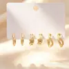 Novedades de Verano: Delicados Pendientes de Circonita Microincrustada, Juego de Tres Pares, Frescos y Dulces, Pendientes Versátiles y Elegantes con Circonita Microincrustada