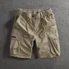 Pantalones Cortos de Trabajo Ligeros de Verano para Hombre, Corte Holgado, Sin Estirar, Ligeros, Deportivos, Bolsillos Múltiples, Casual, de Longitud Media, Negro