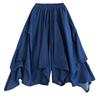 Pantalones Falda de Pierna Ancha de Mezclilla Tencel Sueltos Talla Grande Nuevos de Verano para Mujer Falda Irregular Extra Ancha