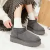 Pele de Ovelha e Lã Integrados Versátil de Inverno Pessoa Baixa Solado Grosso Aumento de Altura Quente Botas de Neve Simples Confortáveis Botas de Algodão Femininas