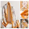 Lenço Estilo Novo Lenço Quadrado Estampado, Lenço de Seda Simulada, Atmosfera Estilo Coreano, Lenço Moderno e Versátil, Xale Feminino para Sair