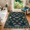 Alfombra de Piso de Terciopelo de Cristal con Diseño de Mariposa y Insecto para Sala de Estar, Alfombra Antideslizante Resistente al Desgaste para Área Grande, Alfombra Aislante