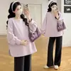 Nueva colección de principios de otoño de 2026: Tops de maternidad holgados y a la moda para mamás con estilo, ropa casual de tallas grandes y sudaderas de maternidad de moda para salir