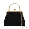 Bolso de mano de metal con texto para mujer, nueva moda de otoño 2024, estilo retro, con estampado de leopardo, bandolera con cadena