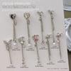 Joyería para uñas colgante de mariposa joyería nueva aleación plata lazo amor luna cadena diamante accesorios calientes