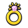 Pingentes de sapato tipo tamanco na cor amarela, abelha de desenho animado, sol, borboleta, acessórios de sapato DIY, fivelas de sapato de borracha macia em PVC, exclusivamente para vendas transfronteiriças