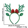 Diadema de Cuernos de Reno con Lazo para la Cabeza, Accesorios para el Cabello para Adultos y Niños, Regalos para Fiestas Navideñas, Diadema con Cinta de Letras Navideñas