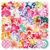 50 Piezas de Flores de Hibisco Hawaiano Pegatinas Transfronterizas Decoración Impermeable Tabla de Surf Taza de Agua Sombrero Patineta Guitarra Copa de Vino