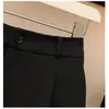 Shorts de Traje Negros para Mujer Verano Delgados Sueltos Casuales Pierna Ancha Cintura Alta Rectos Línea A Adelgazantes