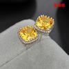 Aretes Qingxing de Zirconia Diamante Cuadrado Exquisitos Simples y Generosos Combinan con Todo Aretes Coreanos Directo de Fábrica Aretes de Alta Gama