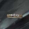 Anillo para Mujer Estilo Cao Shi Japonés agete Anillo de Circonita Diamante Completo Cobre Chapado en Oro Joyería de Moda