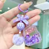 Mini Desenho Animado Cheio de Óleo com Glitter Líquido Mochila Garrafa Chaveiro Pingente de Mochila Fofo Exquisito Pequeno Presente