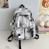 Estilo Tinta e Pintura Guofeng Mochila Escolar Estudante Transparente Múltiplos Bolsos Grande Capacidade Temperamento Artístico Nicho Mochila de Luxo Leve