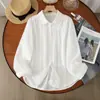 Moda Otoño 2026: Cardigan Camisa de Manga Larga para Mujer con Adorno de Encaje Plisado Artístico