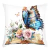 TEMU Funda de Almohada de Lino con Estampado de Mariposa 3D Imitación Color Retro Mariposa con Lentejuelas Brillantes