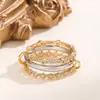 Design de Nicho com Sensação de Luxo, Luxo Leve, Anel Empilhável Destacável de Três Cores, Joias de Exportação, Venda Quente no Atacado Transfronteiriço