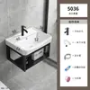 Lavabo Simple de Aluminio Espacial para Apartamentos Pequeños, Combinación de Gabinete con Lavabo Montado en la Pared, Lavamanos de Cerámica para Baño del Hogar