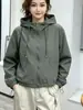 Chaqueta de béisbol con capucha moderna, única y súper elegante para mujer, chaqueta corta nueva primavera/otoño 2026