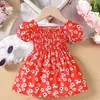 Vestido Estampado de Verano Elegante 2026 para Niñas, Vestido Coreano de Manga Corta con Margaritas, Vestido de Princesa para Bebé