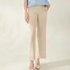 Suministro Directo de Fábrica Pantalones Rectos Adelgazantes de Cintura Alta con Cintura Elástica, Fluidos y Elegantes, Pantalones Cropped Versátiles, Pantalones Casuales para Mujer