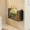 Estante de Almacenamiento para Film Transparente Organizador de Caja para Huecos de Cocina sin Agujeros Canasta de Almacenamiento Colgante Lateral para Refrigerador