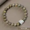 Pulsera de Sándalo Verde Añejo Argentino al por Mayor para Hombres y Mujeres, Joyería de Madera Cultural y Artística, Fábrica de Cuentas de Oración de Mano