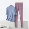 Conjunto de Traje Casual de Modal para Mujer, Conjunto de Dos Piezas Delgado Holgado de Talla Grande para Verano que se Puede Usar Afuera