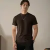 Camiseta Base de Algodón Puro para Otoño e Invierno, Manga Corta, Corte Ajustado, Espesor Adicional, para Usar Debajo de Ropa Exterior, con Acabado de Alta Gama