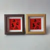 Nuevo Marco de Fotos Calado Estilo Chino 4 pulgadas de Mesa Cuadrado de Madera Mini Pintura de Caligrafía Regalo