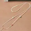 Estilo Fino de 1 mm Cuerda Ondulada Adornos Tejidos a Mano Cadena de Clavícula Ajustable de Jade Cuerda para Colgar en el Cuello Venta al por Mayor