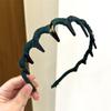Faixa de Cabelo Ondulada de Tecido de Alta Qualidade para Mulheres Artefato para Finalizar Cabelo Quebrado Faixa para o Topo da Cabeça Craniana Denteada Antiderrapante Cartão de Cabelo para Lavar o Rosto