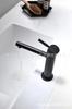Grifo de baño Kaiping Youjia de cobre con un solo orificio para lavabo de mesa negro asiático, grifo redondo de una sola manija 30083