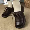 Zapatos Individuales Casuales de Color Sólido Vintage Nuevos para Primavera y Otoño, con Cordones Frontales, Mocasines de Moda Versátiles y Tendencia para Mujer
