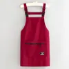 Bata de Lona Repelente al Agua, Delantal para Cocina Casera, Delantal de Cocina, Ropa de Trabajo para Adultos de Manga Larga Estampada Especial para Catering