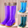 Botas de Lluvia de Caña Alta Forradas de Felpa Suela de Goma Antideslizante para Mujer Botas de Lluvia Cálidas de Invierno Zapatos de Goma de Algodón para Adultos de Media Pantorrilla