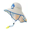 Chapéu de Proteção Solar Infantil Verão Desenho Animado Chapéu de Sol para Meninos e Meninas com Proteção de Nuca, Bebê Exterior Aba Larga Respirável Malha Chapéu de Sol