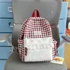 Mochila para niña con ribete de encaje estilo japonés, bolsa linda de doble hombro estilo universitario ins, mochila a cuadros de gran capacidad para estudiantes de secundaria