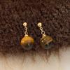 Maillard estilo natural Tiger Eye Stone brincos das mulheres de alta qualidade único temperamento brincos estilo antigo simples luz brincos de luxo